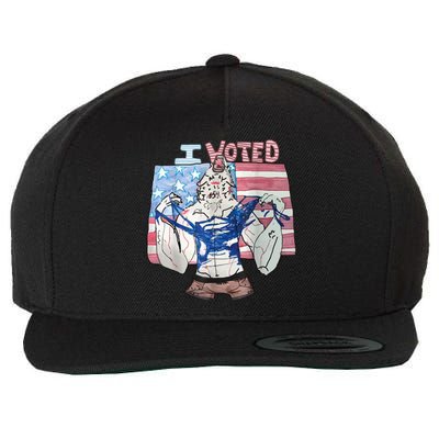 I Voted Werewolf Funny Wool Snapback Cap