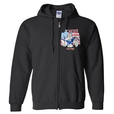 I Voted Werewolf Funny Full Zip Hoodie