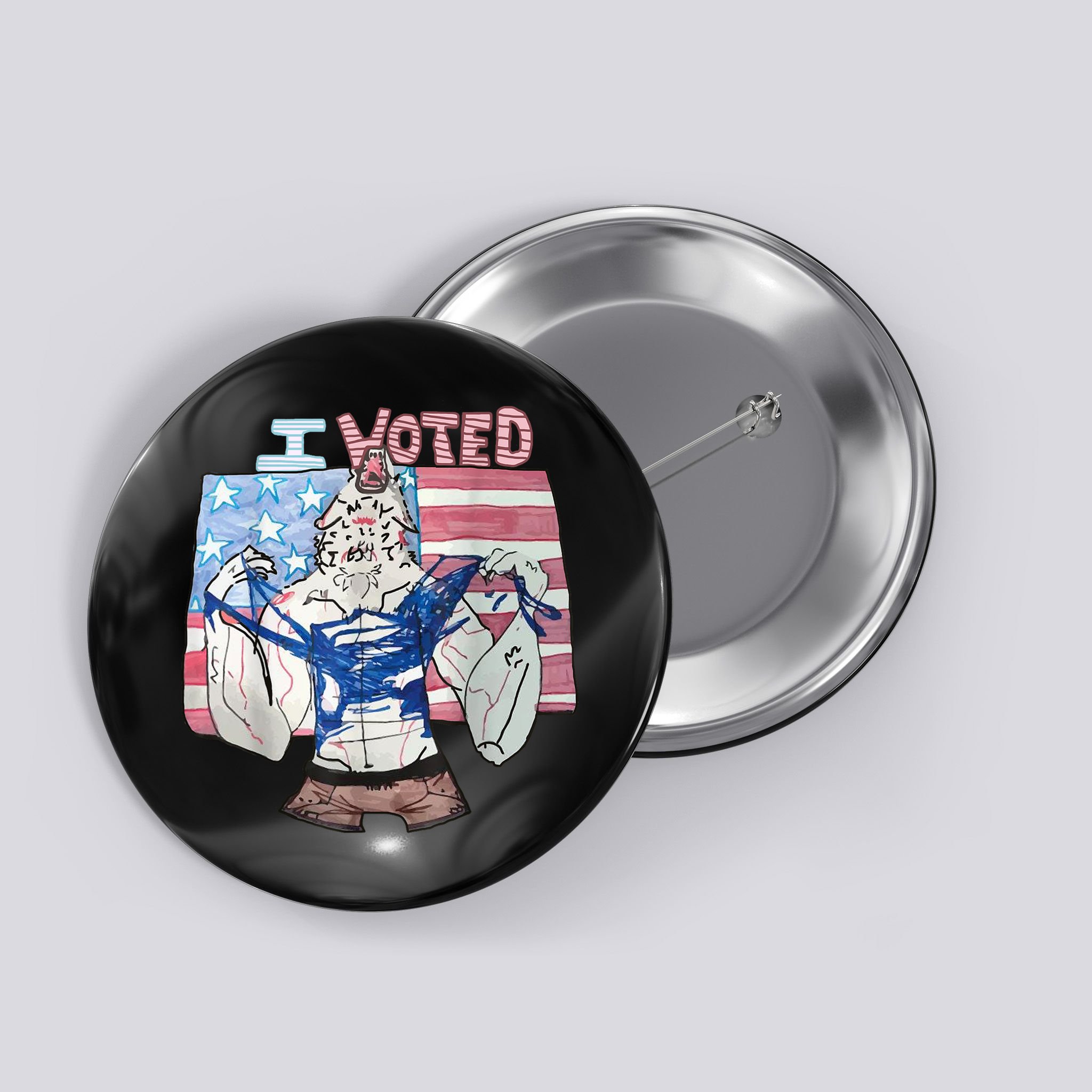 I Voted Werewolf Funny Button