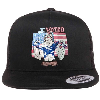 I Voted Werewolf Funny Flat Bill Trucker Hat