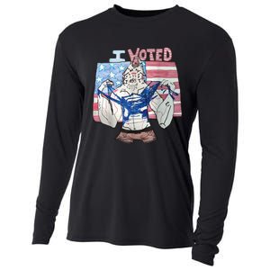 I Voted Werewolf Funny Cooling Performance Long Sleeve Crew