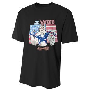 I Voted Werewolf Funny Performance Sprint T-Shirt