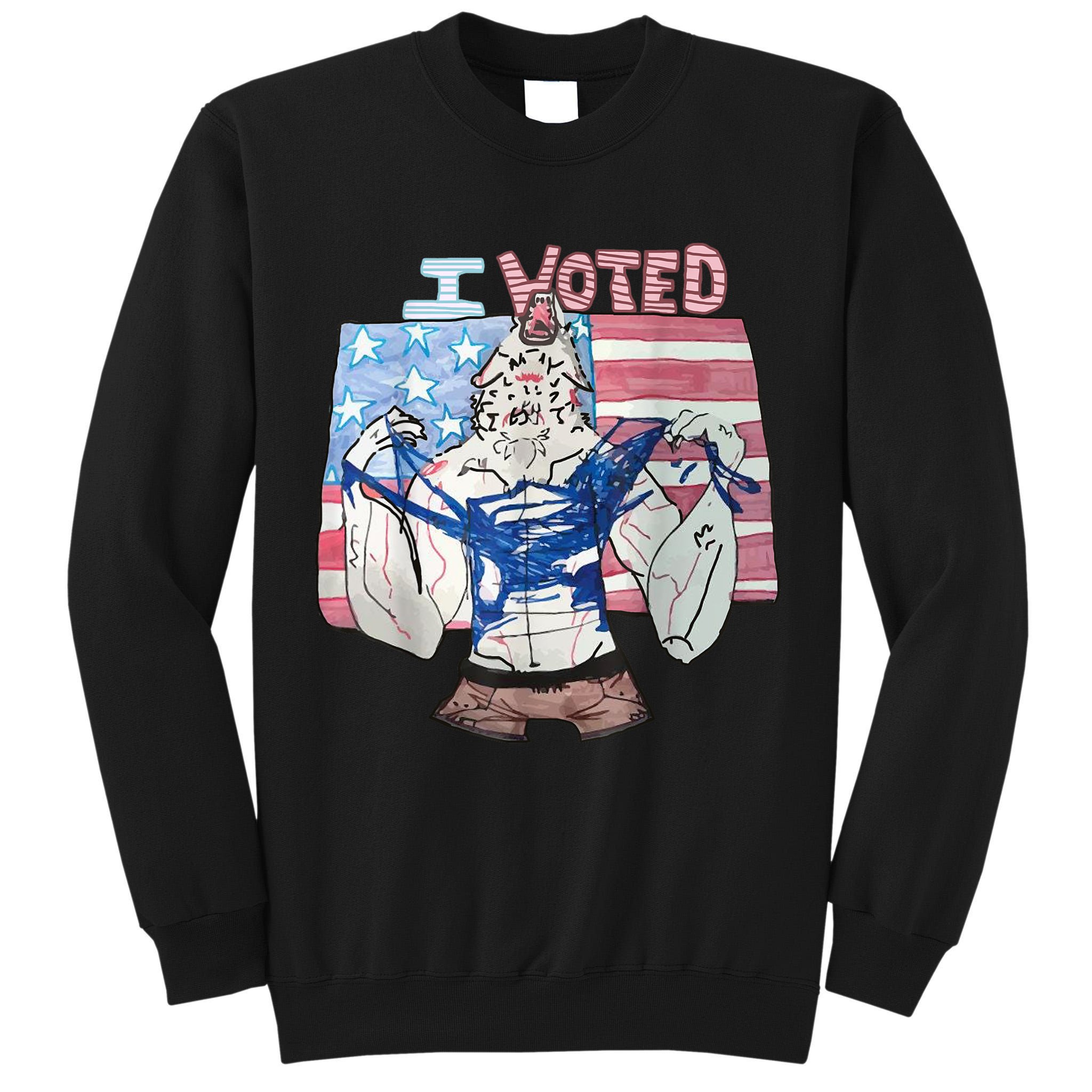 I Voted Werewolf Funny Tall Sweatshirt