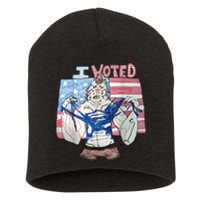 I Voted Werewolf Funny Short Acrylic Beanie