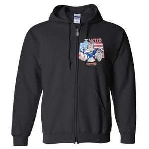 I Voted Werewolf Funny Full Zip Hoodie