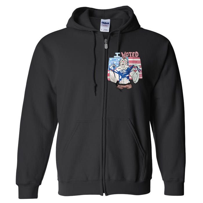 I Voted Werewolf Funny Full Zip Hoodie