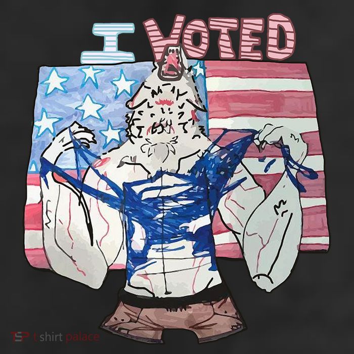 I Voted Werewolf Funny 7 Panel Mesh Trucker Snapback Hat
