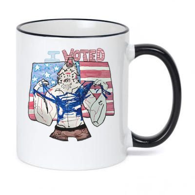 I Voted Werewolf Funny 11oz Black Color Changing Mug