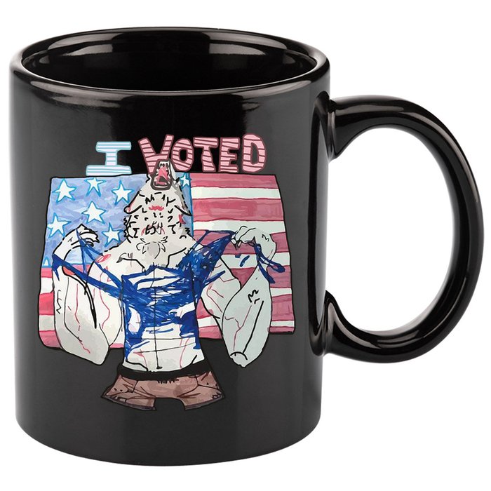I Voted Werewolf Funny 11oz C Handle Ceramic Mug