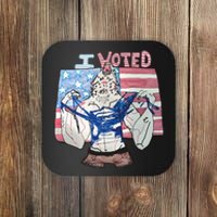 I Voted Werewolf Funny Coaster