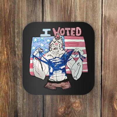 I Voted Werewolf Funny Coaster