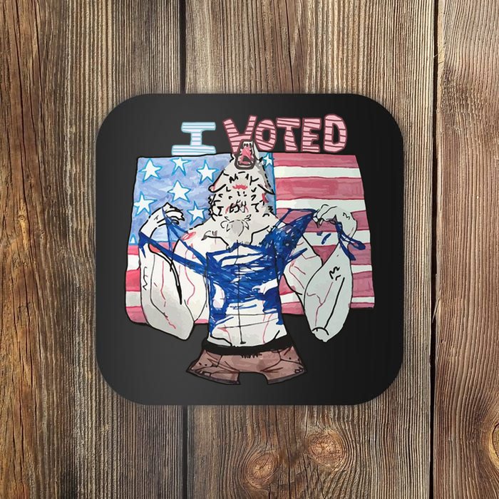 I Voted Werewolf Funny Coaster