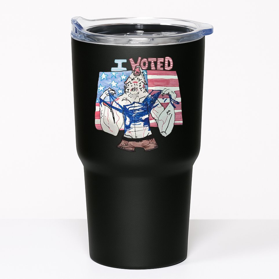 I Voted Werewolf Funny Tumbler