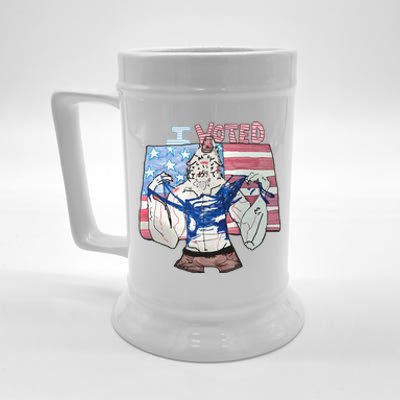 I Voted Werewolf Funny Beer Stein