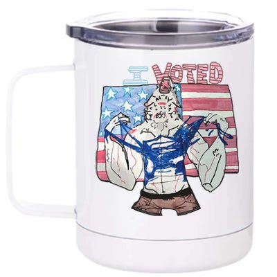 I Voted Werewolf Funny 12 oz Stainless Steel Tumbler Cup