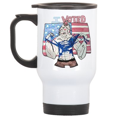 I Voted Werewolf Funny Stainless Steel Travel Mug