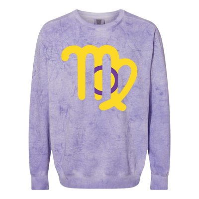 Intersexual Virgo Zodiac Sign Intersex Pride Flag Gift Colorblast Crewneck Sweatshirt