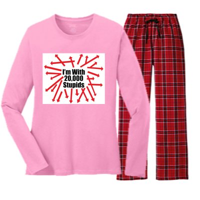 IM With 20000 Stupids Women's Long Sleeve Flannel Pajama Set 