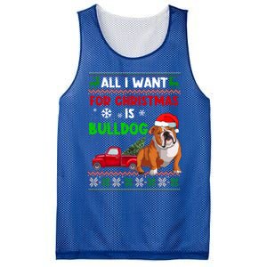 I Want A Bulldog For Christmas Ugly Sweater Dog Xmas Outfit Gift Mesh Reversible Basketball Jersey Tank