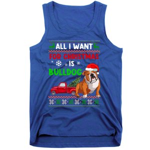 I Want A Bulldog For Christmas Ugly Sweater Dog Xmas Outfit Gift Tank Top