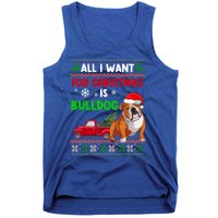 I Want A Bulldog For Christmas Ugly Sweater Dog Xmas Outfit Gift Tank Top