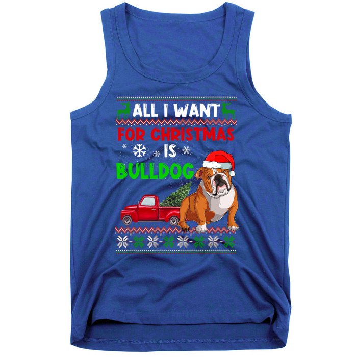 I Want A Bulldog For Christmas Ugly Sweater Dog Xmas Outfit Gift Tank Top