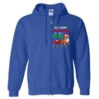 I Want A Bulldog For Christmas Ugly Sweater Dog Xmas Outfit Gift Full Zip Hoodie