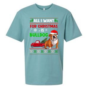 I Want A Bulldog For Christmas Ugly Sweater Dog Xmas Outfit Gift Sueded Cloud Jersey T-Shirt