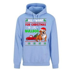 I Want A Bulldog For Christmas Ugly Sweater Dog Xmas Outfit Gift Unisex Surf Hoodie