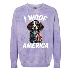 I Woof America Cute Gift Colorblast Crewneck Sweatshirt