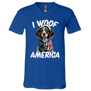 I Woof America Cute Gift V-Neck T-Shirt