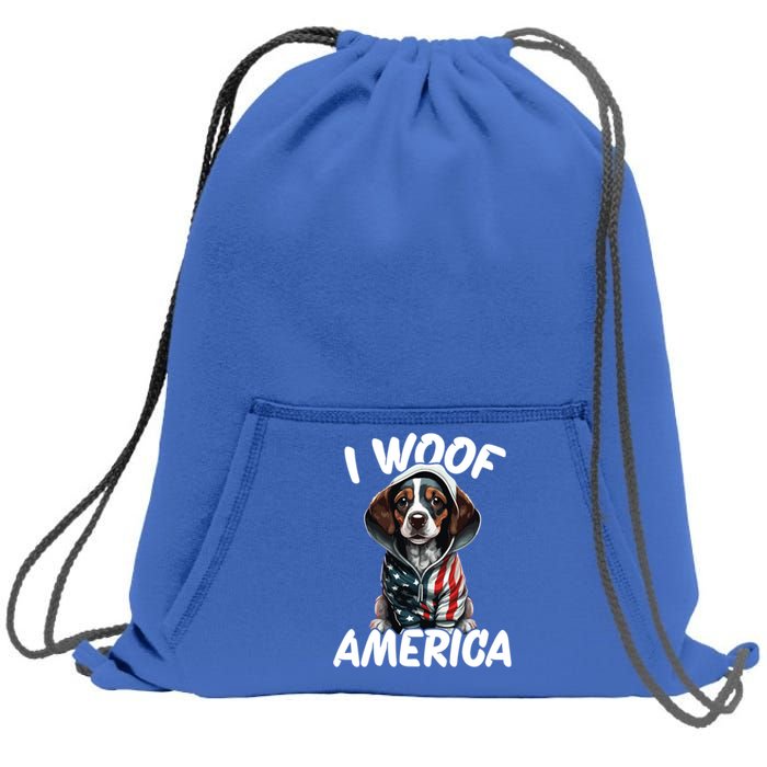 I Woof America Cute Gift Sweatshirt Cinch Pack Bag