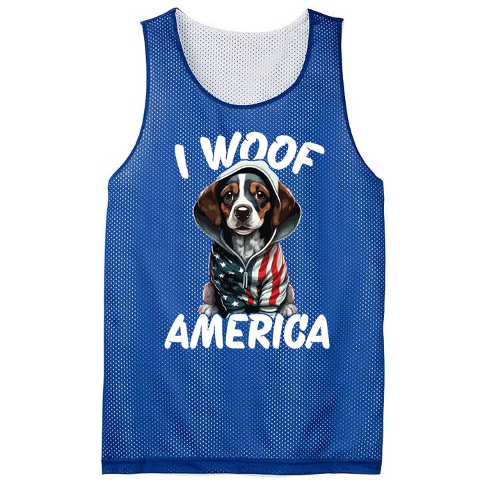 I Woof America Cute Gift Mesh Reversible Basketball Jersey Tank