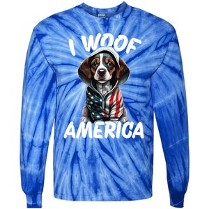 I Woof America Cute Gift Tie-Dye Long Sleeve Shirt