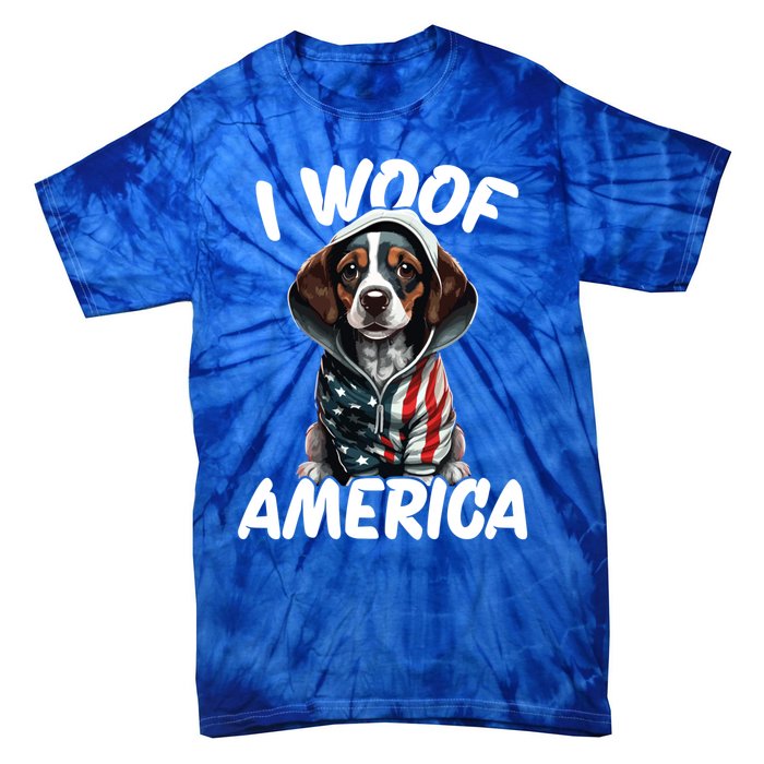 I Woof America Cute Gift Tie-Dye T-Shirt