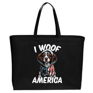 I Woof America Cute Gift Cotton Canvas Jumbo Tote