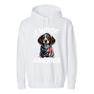 I Woof America Cute Gift Garment-Dyed Fleece Hoodie