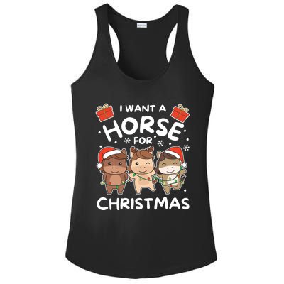 I Want A Horse For Christmas Sweet Horses Gift Ladies PosiCharge Competitor Racerback Tank