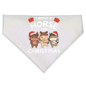 I Want A Horse For Christmas Sweet Horses Gift USA-Made Doggie Bandana