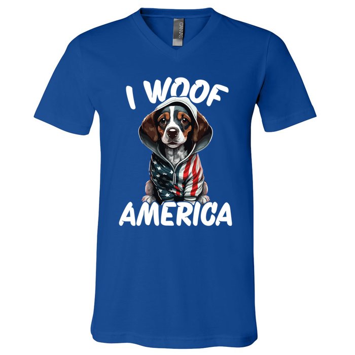 I Woof America Gift V-Neck T-Shirt