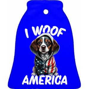 I Woof America Gift Ceramic Bell Ornament