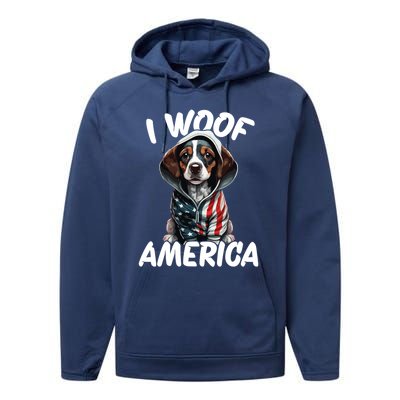 I Woof America Gift Performance Fleece Hoodie