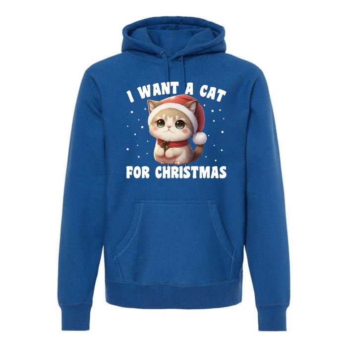 I Want A Cat For Christmas Cute Cats Gift Premium Hoodie