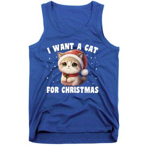 I Want A Cat For Christmas Cute Cats Gift Tank Top