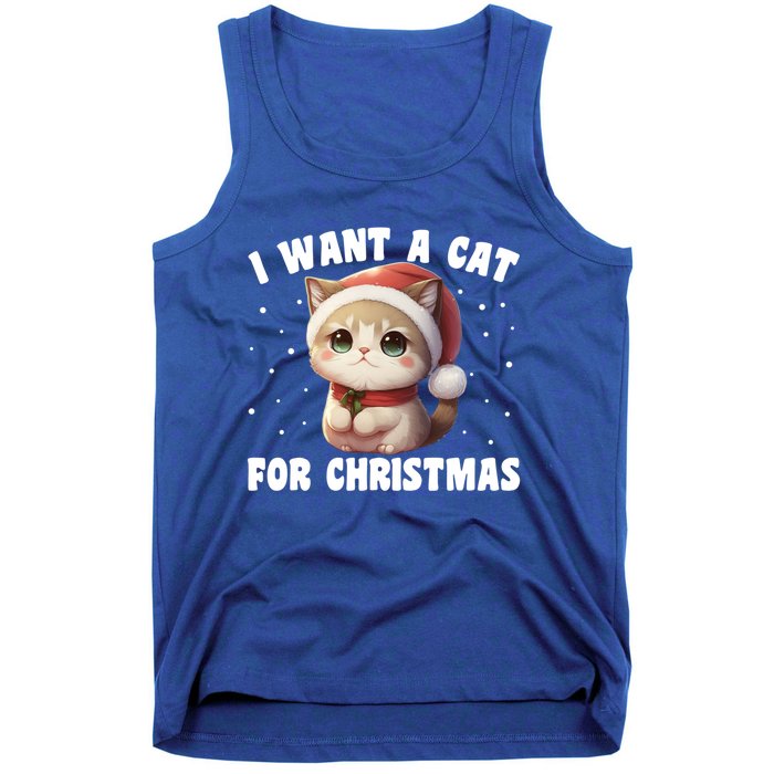 I Want A Cat For Christmas Cute Cats Gift Tank Top