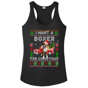 I Want A Boxer For Christmas Ugly Sweater Dog Xmas Outfit Gift Ladies PosiCharge Competitor Racerback Tank