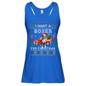 I Want A Boxer For Christmas Ugly Sweater Dog Xmas Outfit Gift Ladies Essential Flowy Tank