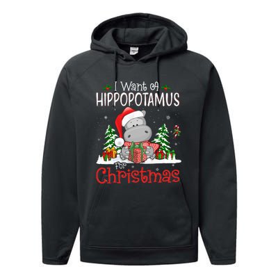 I Want A Hippopotamus For Christmas Xmas Hippo Performance Fleece Hoodie