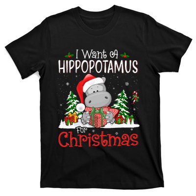 I Want A Hippopotamus For Christmas Xmas Hippo T-Shirt