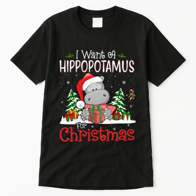 I Want A Hippopotamus For Christmas Xmas Hippo Tall T-Shirt